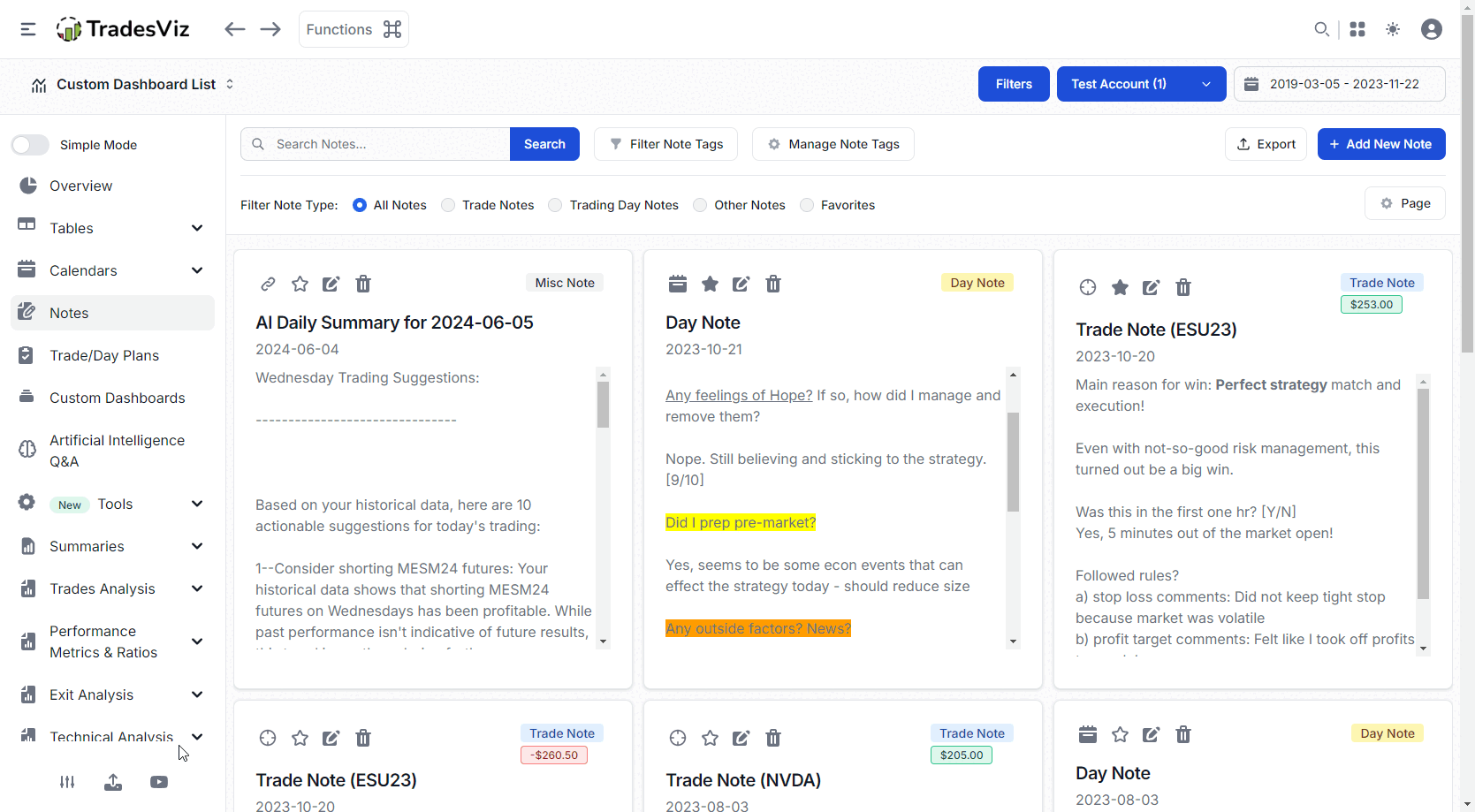 TradesViz all asset types and feature walkthrough